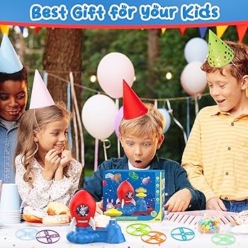 キッズ・ファミリー Party Like A Preschooler Outdoor Toys for Kids Ages 3-8: Rocket Launcher Flying Spinner